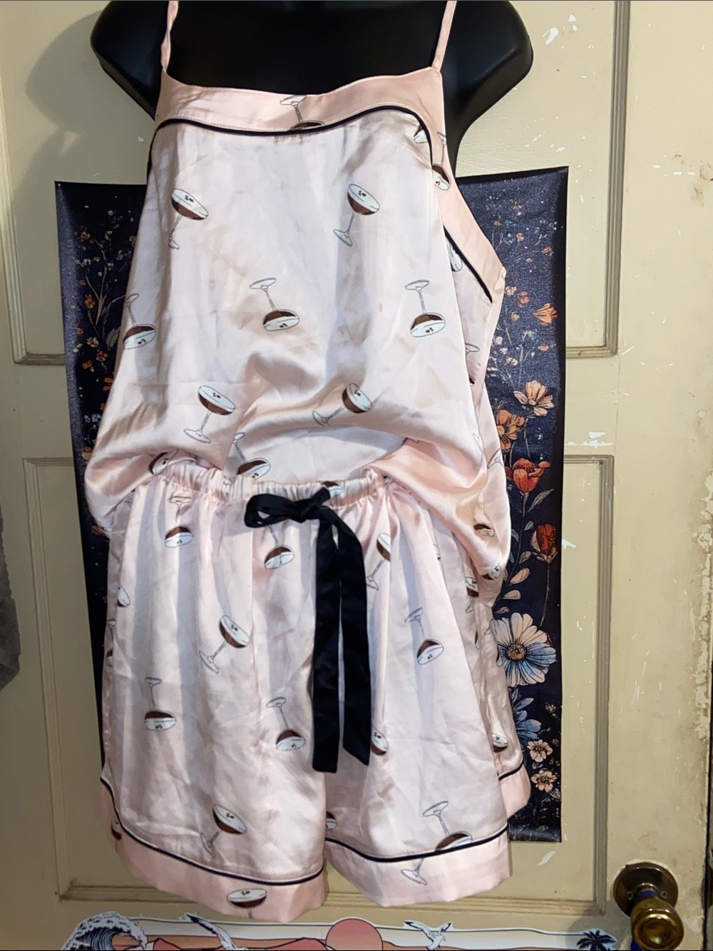 BLUSH ESPRESSO MARTINI SATIN PJS Como Sleep NWOT Summer Shortie & Cami
